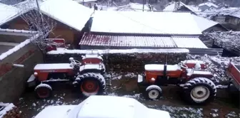 Hisarcık'ın iki köyüne mevsimin ilk karı yağdı