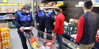 Günyüzü'nde zabıtalar esnaf ve marketleri denetlemeye çıktı