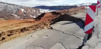 Tunceli'de yağış nedeniyle yol çöktü