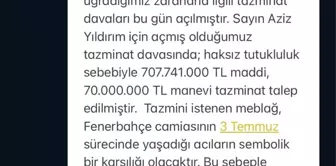 Son dakika haberleri | Aziz Yıldırım'dan 'haksız tutukluluk' nedeniyle 777 milyon liralık tazminat davası