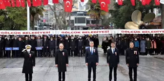 Gölcük'te 107. yıl dönümü nedeniyle, Atatürk Anıtı'na Çelenk Sunma Töreni düzenlendi