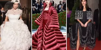 Met Gala'da şıklık yarışı! Gelinlikle katılan da oldu avizeyi andıran elbiseyle de