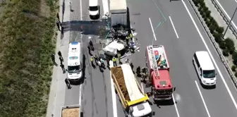 Son dakika haberleri... Kuzey Marmara Otoyolu'ndaki feci kazada kamyon ikiye bölündü: 1 ölü