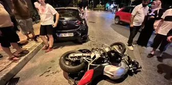 Otomobilin çarptığı motosiklet sürücüsü hayatını kaybetti