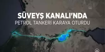 (VİDEO-GRAFİK) Süveyş Kanalı'nda petrol tankeri karaya oturdu