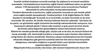 Kayseri haberleri! Kayseri Eczacı Odası: 'Operasyonun eczacı camiasına mal edilmesini kabul etmiyoruz'