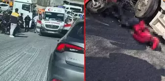 Kavşakta yanından geçmeye çalıştığı tırın altından kalan motosikletli kurye hayatını kaybetti