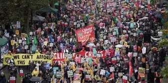 İngiltere'de hayat pahalılığı protestosu! Binlerce kişi sokağa döküldü