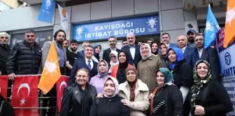 AK Parti İl Başkanı Kabaktepe ve Vekil Adayı Eminmollaoğlu, Kayışdağı İrtibat Bürosu açılışını yaptı