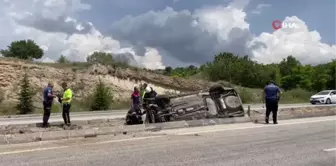 Burdur'da kontrolden çıkan otomobil refüjde ters döndü: 1 yaralı