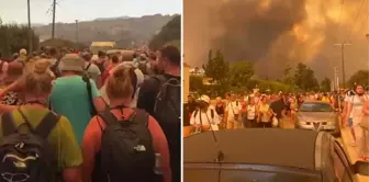 Rodos Adası'nda kabus! Alevlerin sardığı bölgede binlerce turist limanlarda tahliye bekliyor