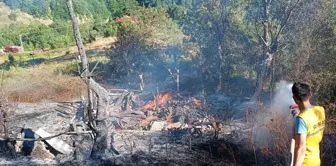 Kastamonu'nun Azdavay ilçesinde ev ve ahır yangını