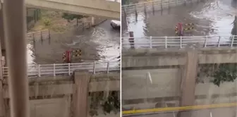 İstanbul etkili olan kuvvetli sağanak nedeniyle sel suları AVM'nin duvarlarını aştı