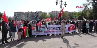 TEKİRDAĞ'DA İSRAİL'İN FİLİSTİN'E SALDIRILARI PROTESTO EDİLDİ