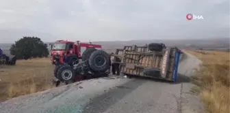 Çorum'un Alaca ilçesinde traktör devrildi, 1 kişi yaralandı