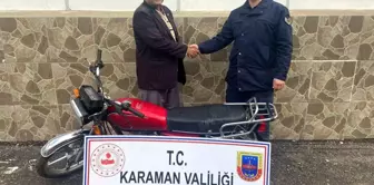 Mersin'de çalınan motosiklet Karaman'da bulundu