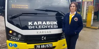 Karabük'ün tek kadın minibüs şoförü göreve başladı