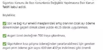 İşsizlik Sigortası Kanunu ile Bazı Kanunlarda Değişiklik Yapılmasına Dair Kanun Teklifi Yasalaştı