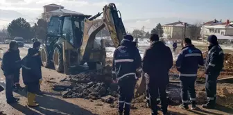 Safranbolu'da altyapı çalışması sırasında doğal gaz borusu patladı