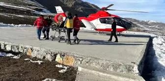 Van'ın Başkale ilçesinde hamile bir kadın ambulans helikopterle hastaneye sevk edildi