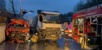 Sarıyer'de beton mikseriyle kamyonun çarpıştığı trafik kazasında 1 kişi ağır yaralandı