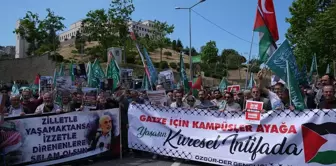 Gazze'ye yönelik saldırılar İstanbul'da protesto edildi