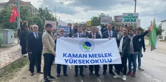 Kırşehir Ahi Evran Üniversitesi öğrencileri İsrail'in saldırısına tepki gösterdi