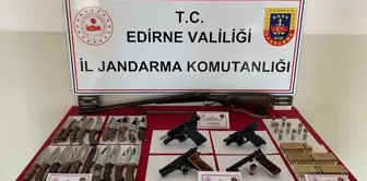 Edirne'de ruhsatsız silahlar ele geçirilen zanlı yakalandı