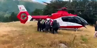 Tokat'ta epilepsi nöbeti geçiren adam ambulans helikopter ile hastaneye kaldırıldı