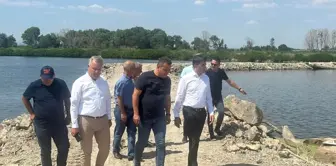 Edirne'de Meriç Nehri'ne set yapıldı