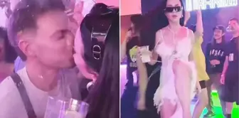 Barselona'da gittiği mekanda alkolü fazla kaçıran Amerikalı şarkıcı Katy Perry, bir hayranı ile öpüştü