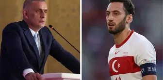 TFF Başkanı Hacıosmanoğlu, Hakan Çalhanoğlu'nun kullandığı ifadeye takıldı: Bir takımın kaptanı bunu demez