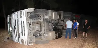 Şanlıurfa'da bakır kablo yüklü tır devrildi, 1 kişi yaralandı