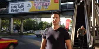 Kayseri'de McDonald's Reklamına Boykot Pankartı Asıldı