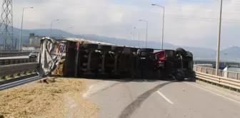 Arı sokması kazaya neden oldu: Devrilen tır 50 metre sürüklendi