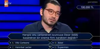 Hangisi onu canlandıran oyuncuya Oscar ödülü kazandıran bir sinema filmi karakteri değildir?