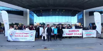 Aile Hekimleri Samsun'da Eylem Yaparak Yeni Yönetmeliği Protesto Etti