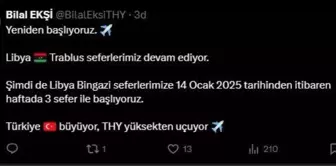 THY, Bingazi Seferlerine 14 Ocak'ta Başlıyor