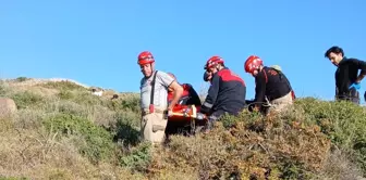 Çeşme'de Kayalıklarda Avcılık Yaparken Düşen Kişi Kurtarıldı