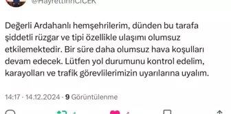 Ardahan Valisi'nden Kar ve Tipi Uyarısı