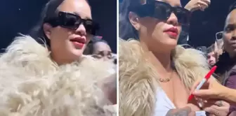 Rihanna konserde göğsünü açıp Mariah Carey'e imzalattı