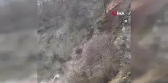 Artvin'de Heyelan Anları Kamerada