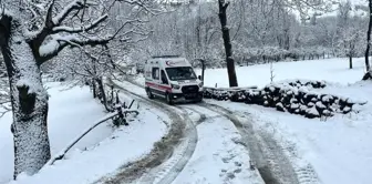 Elazığ'da Kar Yağışı Nedeniyle Mahsur Kalan Hasta Kurtarıldı