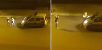 In Pendik, two women took turns posing for photos in front of a police car.