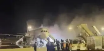 A passenger plane caught fire in South Korea.