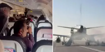 Passenger plane caught fire during takeoff: Passengers evacuated in panic.