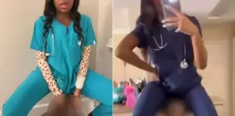 A healthcare worker who was twerking above the head of a disabled patient has been arrested.