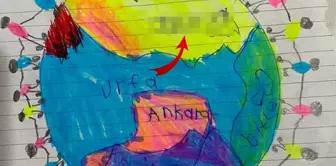 Look at Şanlıurfa's neighbor! The 7-year-old child's world map left everyone in laughter.