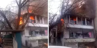 A two-story building in Istanbul was engulfed in flames.