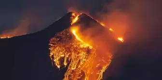 A strong lava flow occurred on Mount Etna.